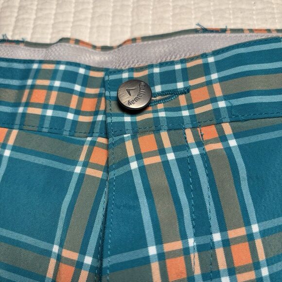 Men’s Callaway Golf Shorts Plaid 42 Green Orange - Picture 2 of 8